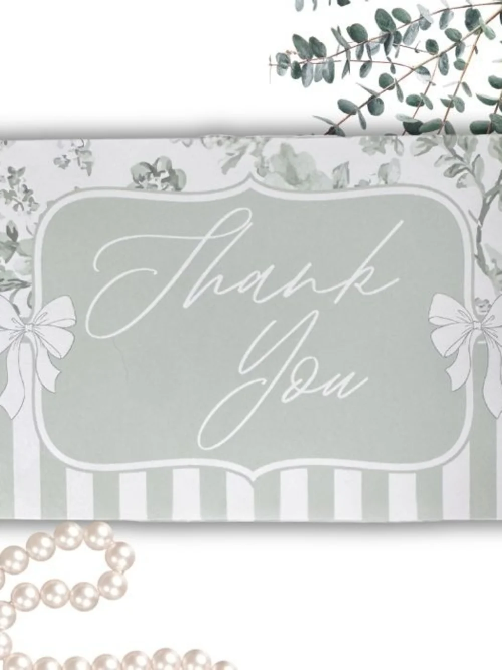12x15.5 Poly Mailers (20) & Thank You Cards (20) 4x6 Sage Toile Bows Floral